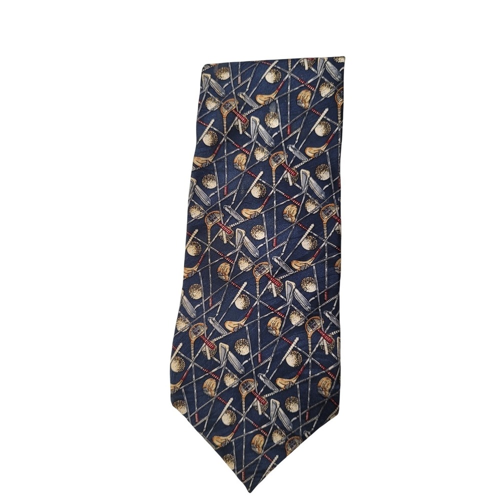 Golf Balls/Clubs Blue Necktie Crooks&Creed London Tournament 100% Silk Hand Made